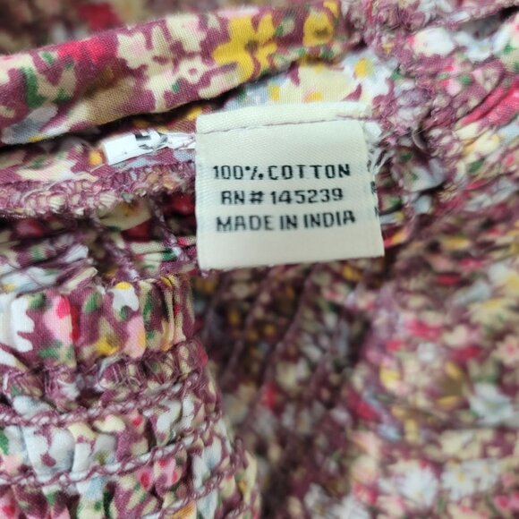 Sim & Sam Sz S Floral Daisy Short Puff Sleeve Crop Top Cotton Boho Cottagecore - Picture 9 of 10